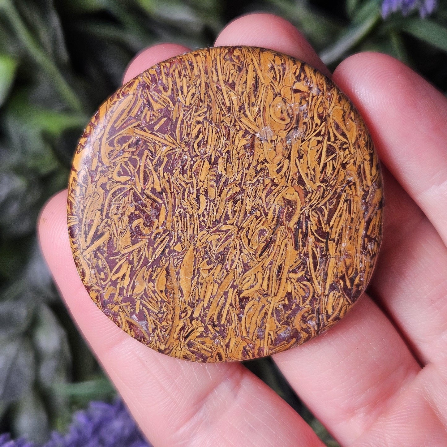 Calligraphy Stone Specimen (1.75"+), Miriam Jasper Palm Stone
