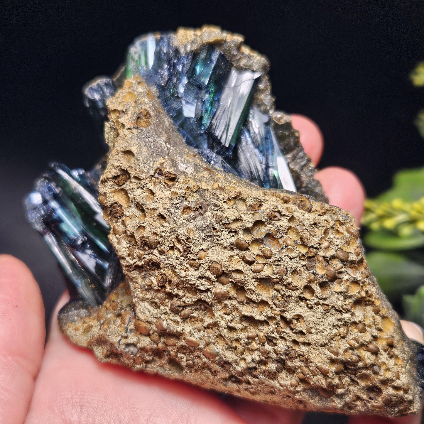 Vivianite Crystal Cluster 192g, Vivianite Specimen, Raw Blue