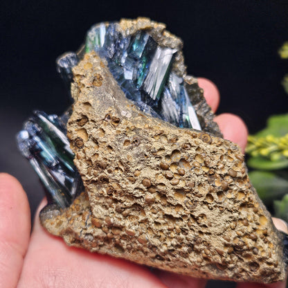 Vivianite Crystal Cluster 192g, Vivianite Specimen, Raw Blue