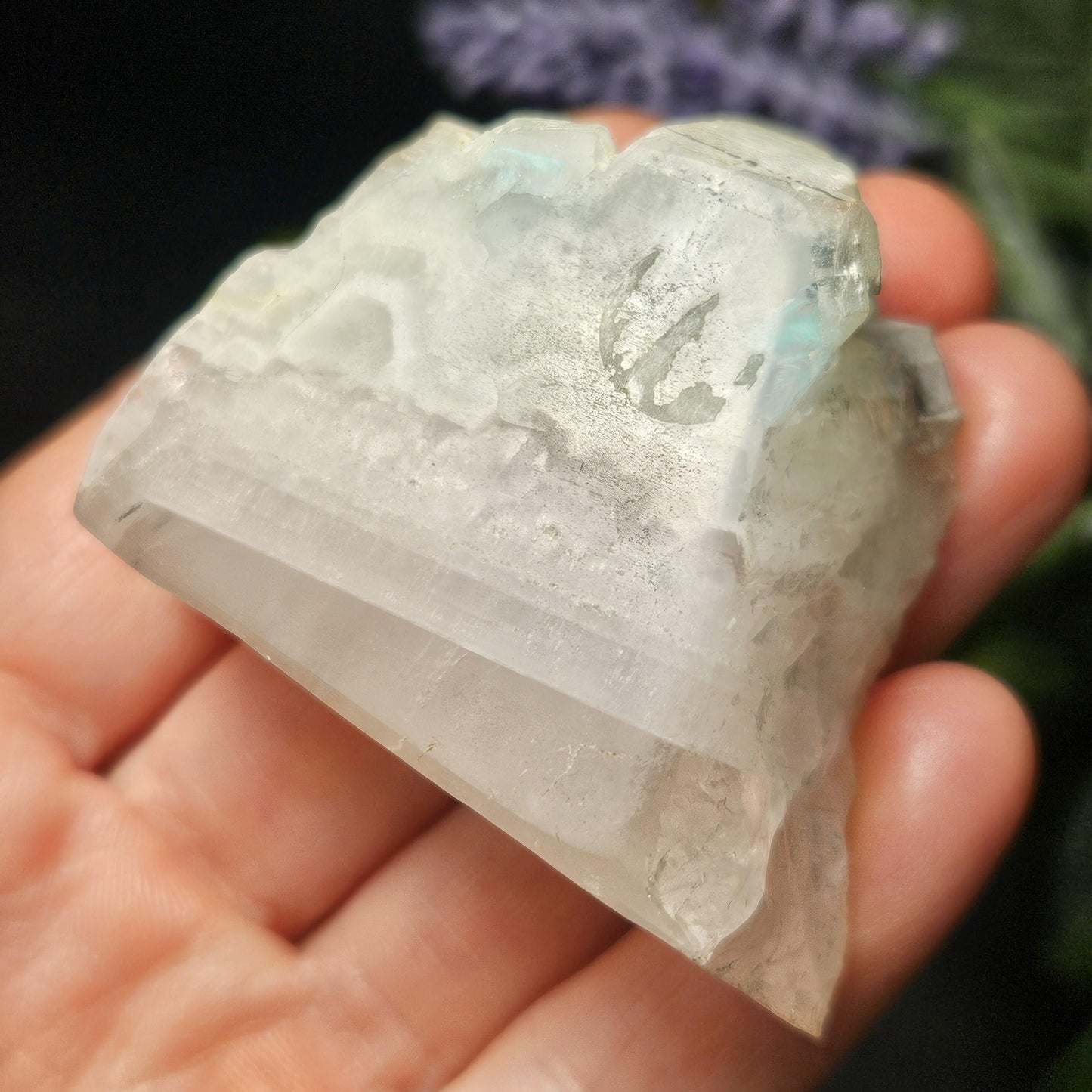 Ajoite Phantom in Quartz Crystal Specimen 84g, Polished Ajoite Crystal