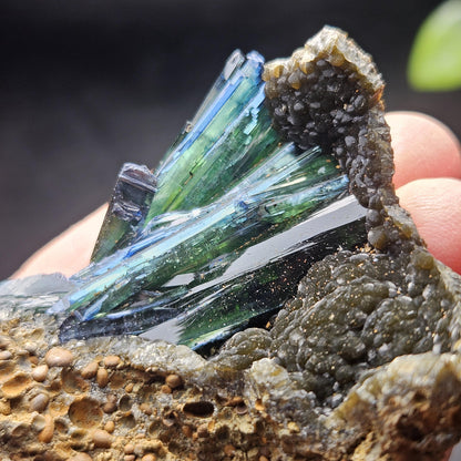Vivianite Crystal Cluster 57.87g, Vivianite Specimen, Raw Blue