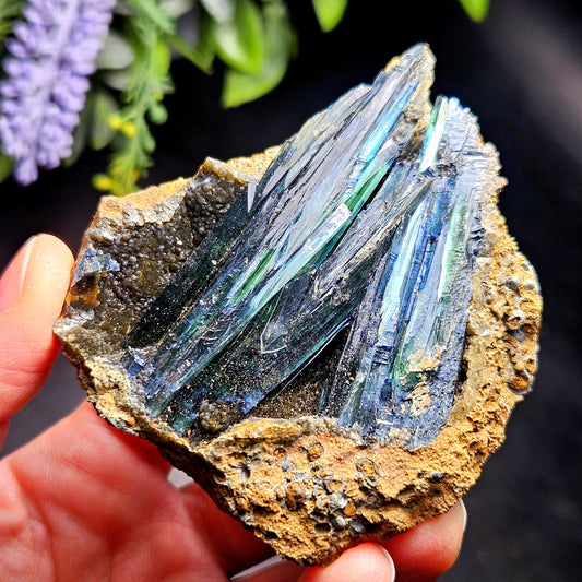 Vivianite Crystal Cluster 131.82g, Vivianite Specimen, Raw Blue