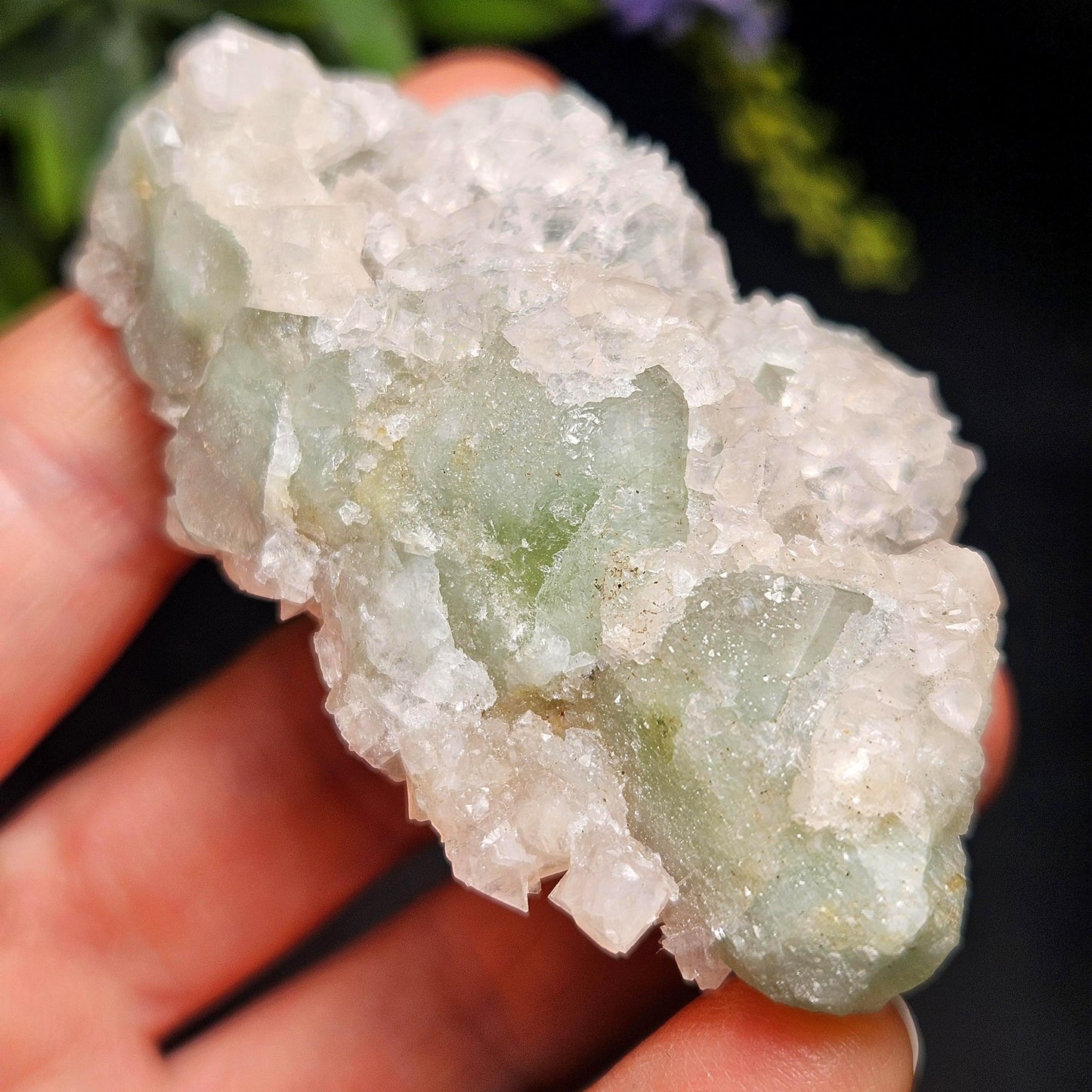 Datolite Crystal with Apophyllite Druze 60.8g