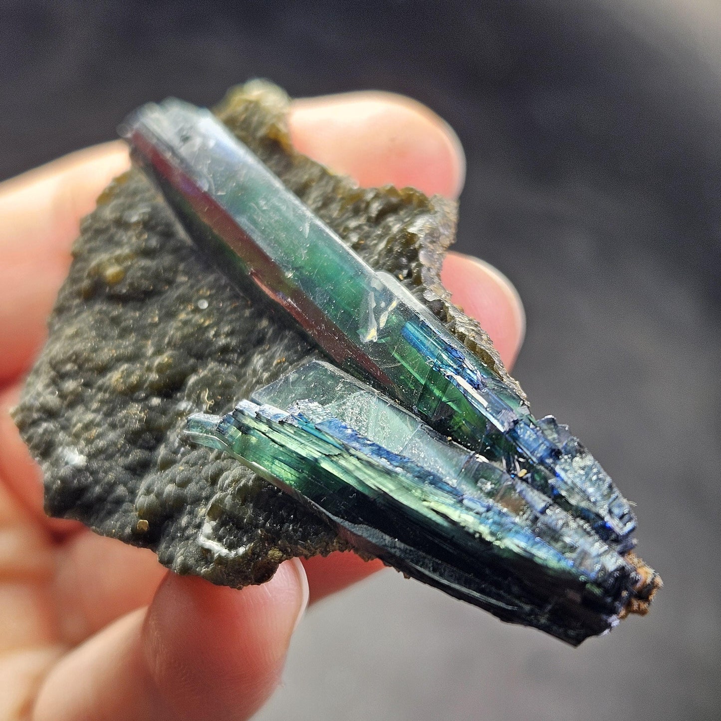 Vivianite Crystal Cluster 75.78g, Vivianite Specimen, Raw Blue