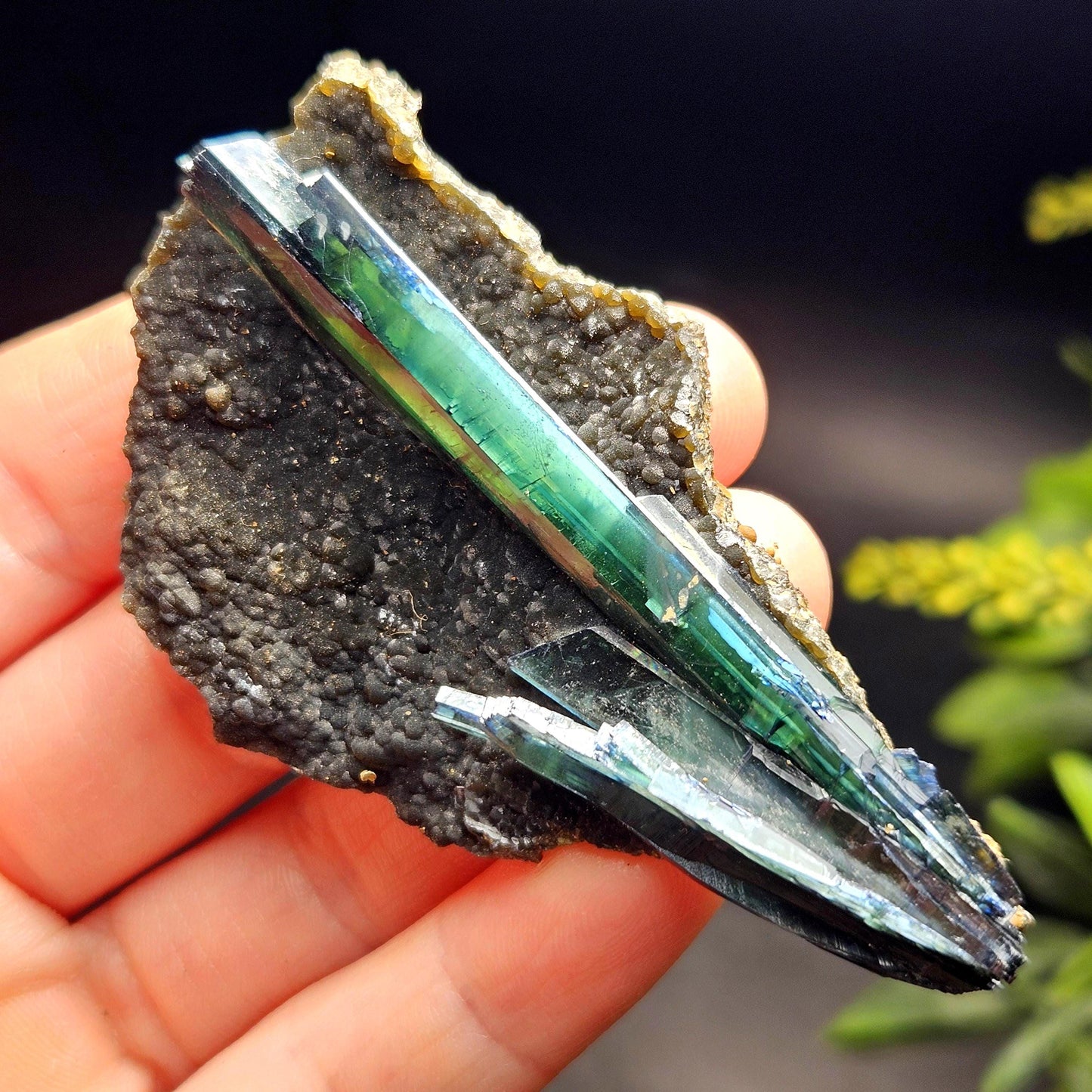 Vivianite Crystal Cluster 75.78g, Vivianite Specimen, Raw Blue