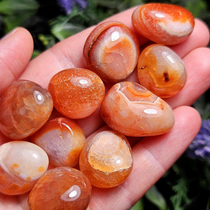 Snakeskin Fire Agate Crystal, Snakeskin Agate Tumbled Stone, Polished Dragonskin Agate