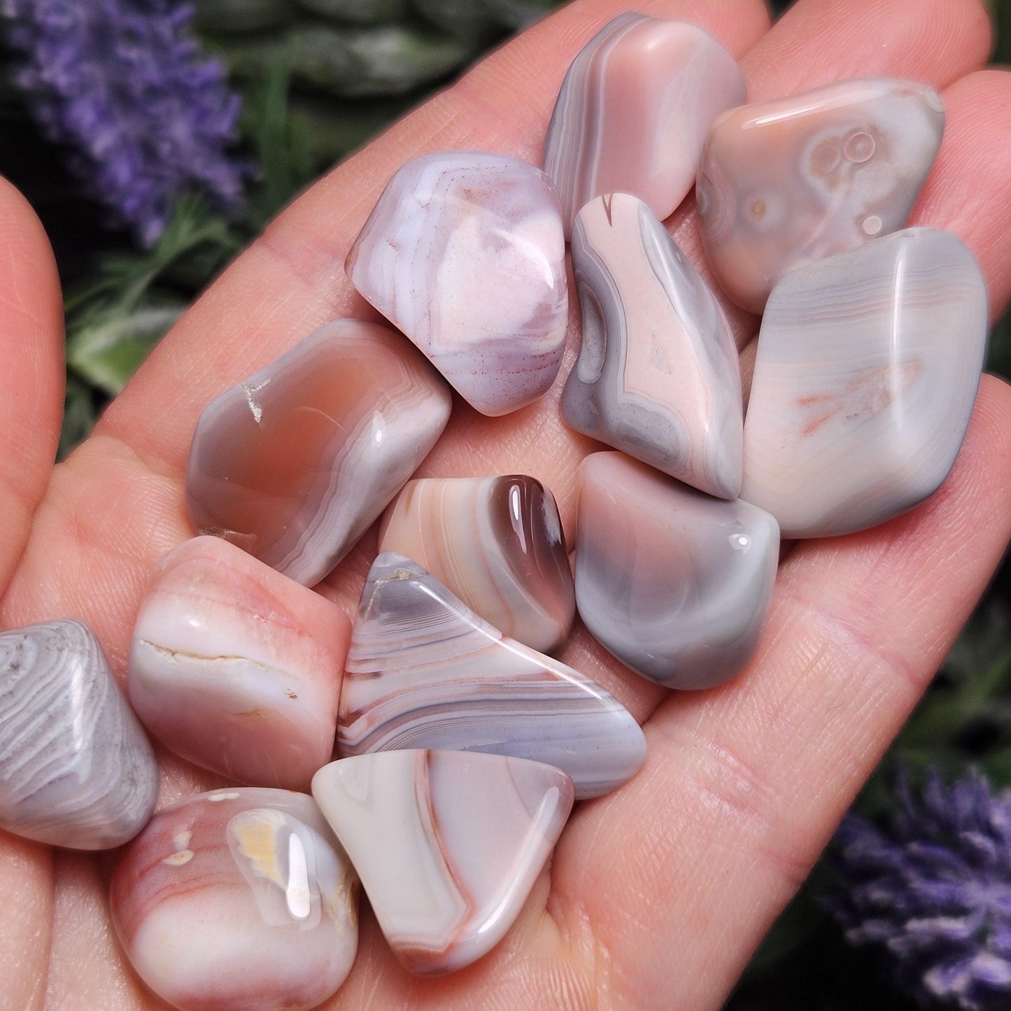 Botswana Agate Crystal, Pink & Grey Chalcedony ~ Choose Your Size