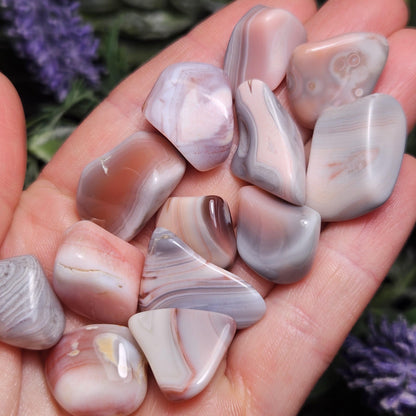 Botswana Agate Crystal, Pink & Grey Chalcedony ~ Choose Your Size