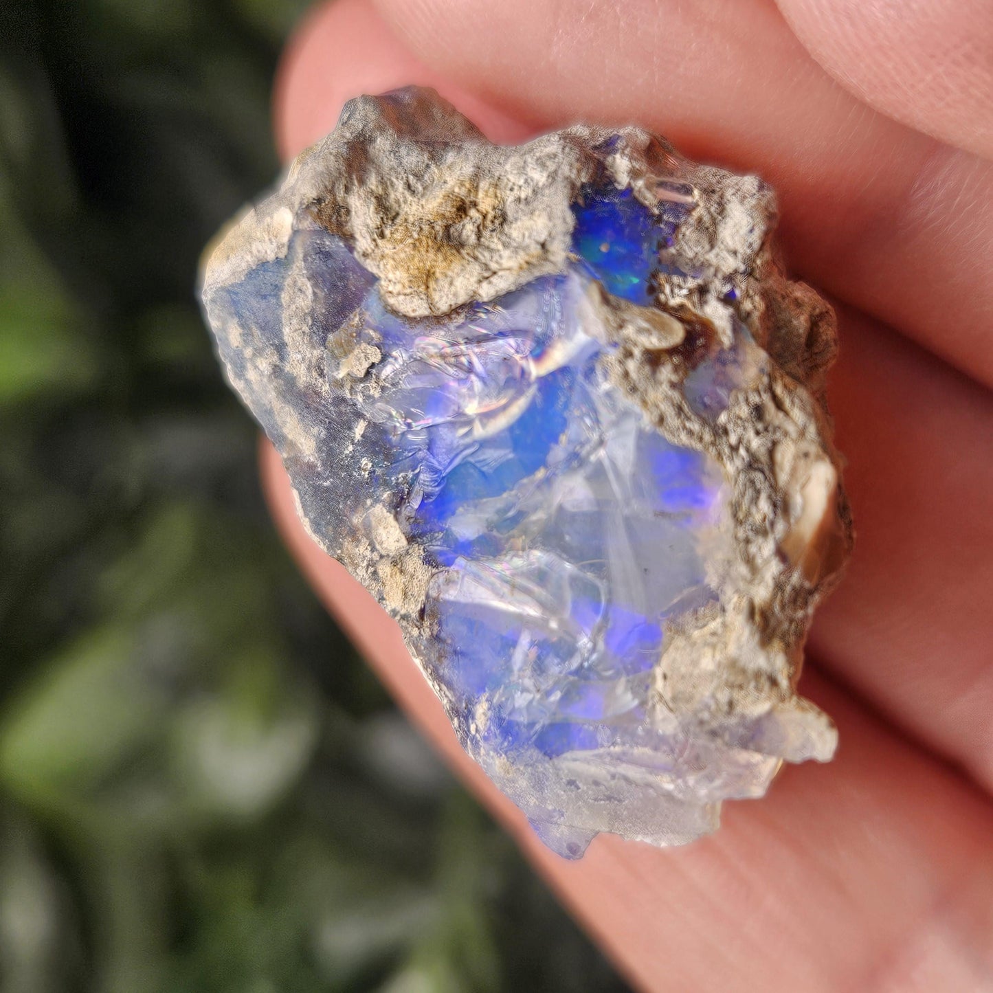 Blue Rainbow Opal Specimen 9.49g, Raw Opal Crystal, Blue Opal Gemstone