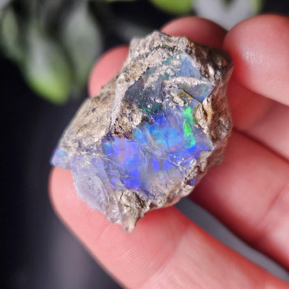 Blue Rainbow Opal Specimen 9.49g, Raw Opal Crystal, Blue Opal Gemstone