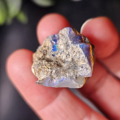 Blue Rainbow Opal Specimen 9.49g, Raw Opal Crystal, Blue Opal Gemstone