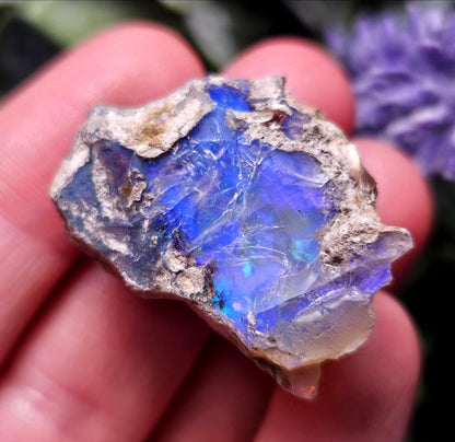 Blue Rainbow Opal Specimen 9.49g, Raw Opal Crystal, Blue Opal Gemstone
