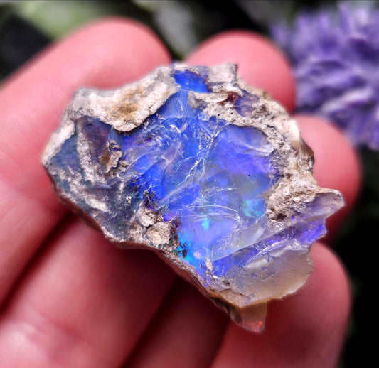 Blue Rainbow Opal Specimen 9.49g, Raw Opal Crystal, Blue Opal Gemstone