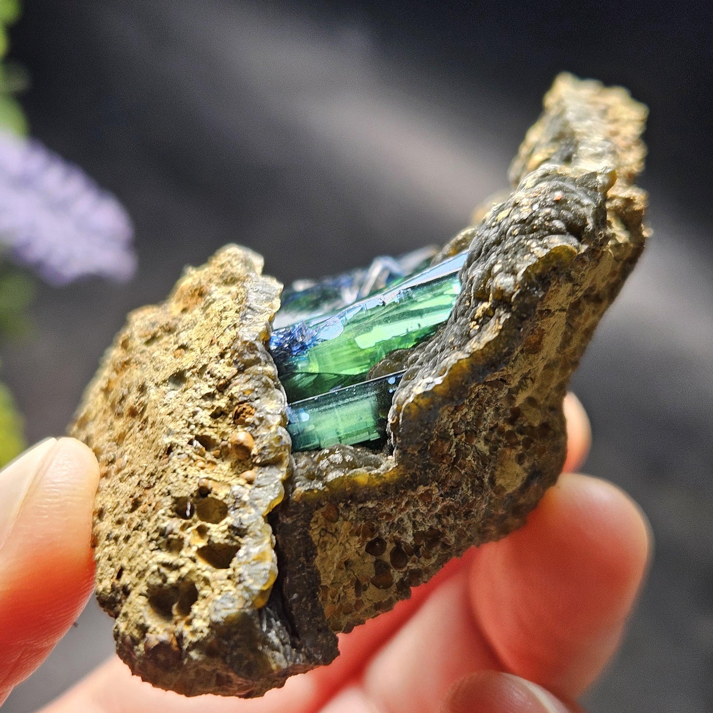 Vivianite Crystal Cluster 76.89g, Vivianite Specimen, Raw Blue