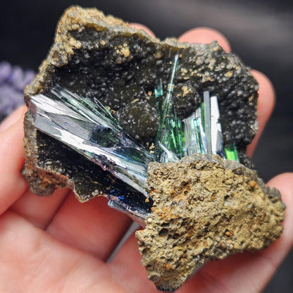 Vivianite Crystal Cluster 76.89g, Vivianite Specimen, Raw Blue