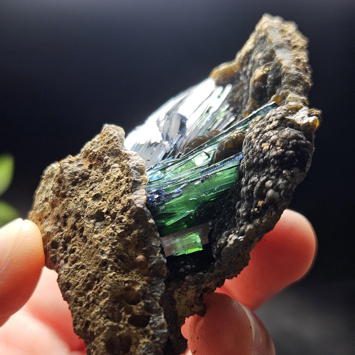 Vivianite Crystal Cluster 76.89g, Vivianite Specimen, Raw Blue