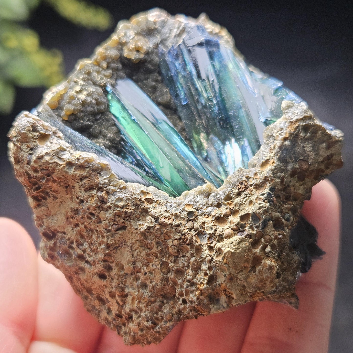 Vivianite Crystal Cluster 109.55g, Vivianite Specimen, Raw Blue