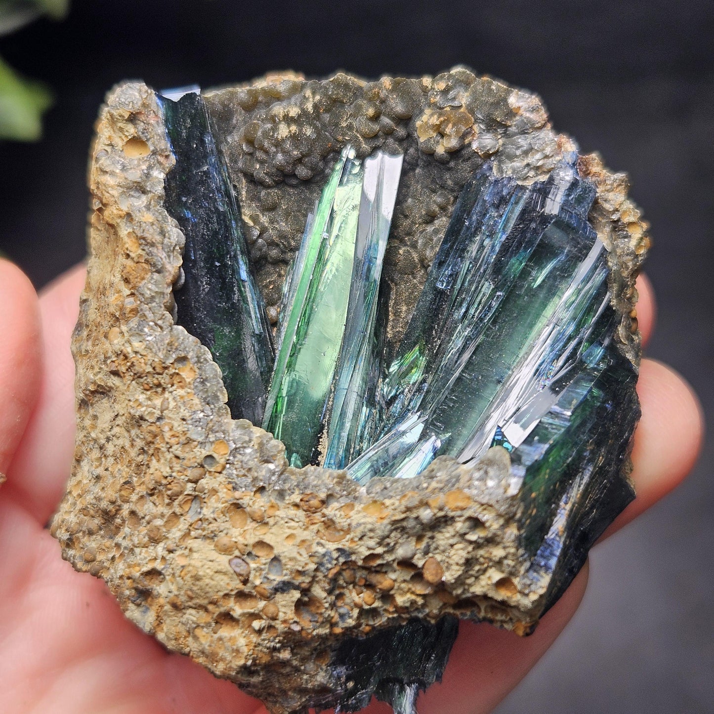 Vivianite Crystal Cluster 109.55g, Vivianite Specimen, Raw Blue