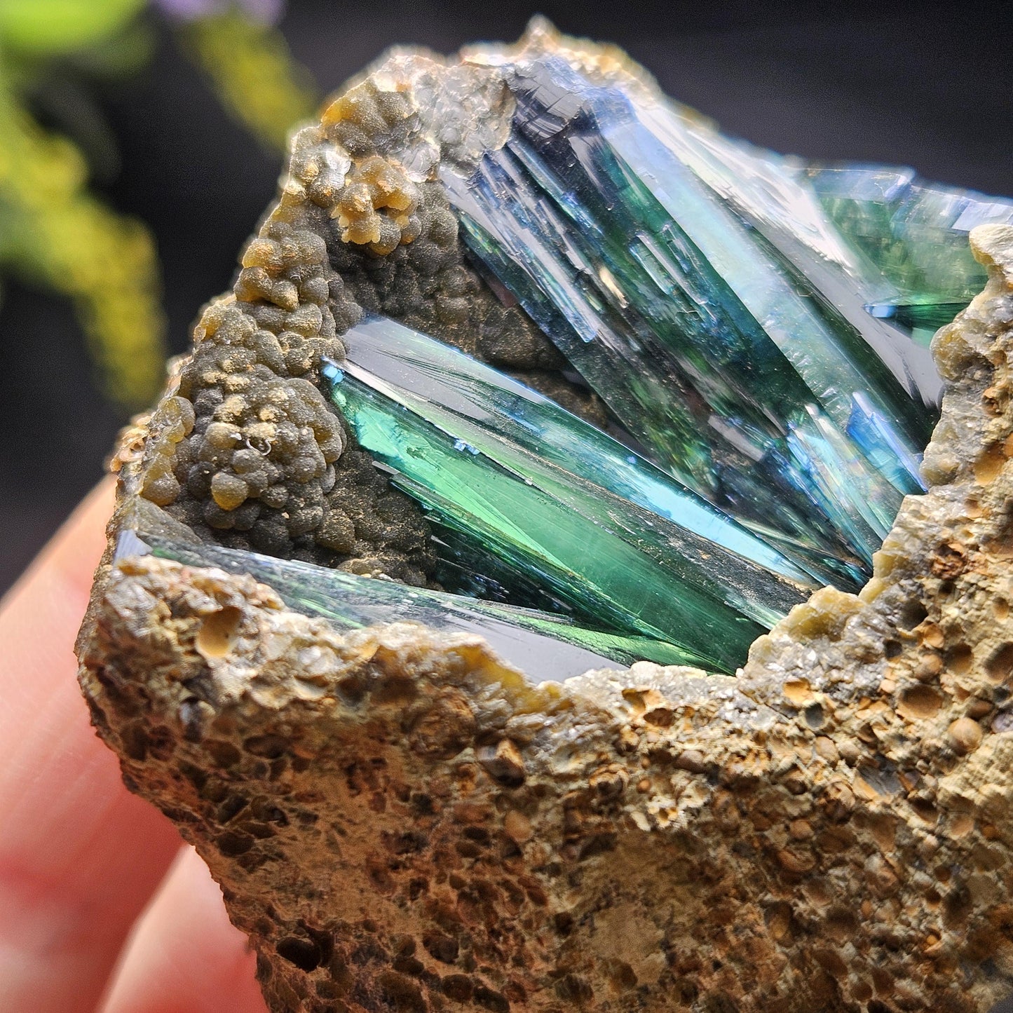 Vivianite Crystal Cluster 109.55g, Vivianite Specimen, Raw Blue