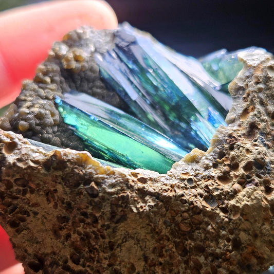 Vivianite Crystal Cluster 109.55g, Vivianite Specimen, Raw Blue