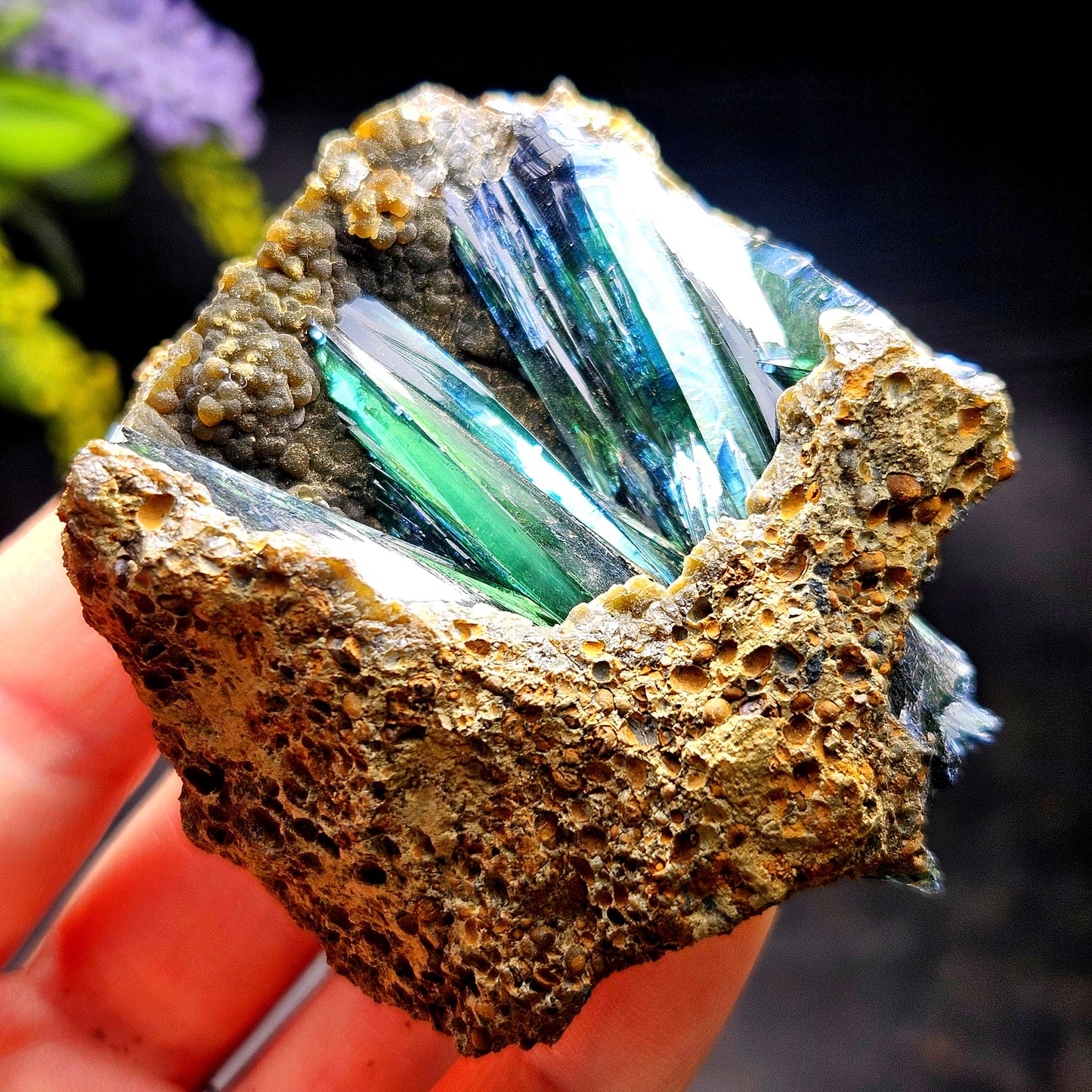 Vivianite Crystal Cluster 109.55g, Vivianite Specimen, Raw Blue