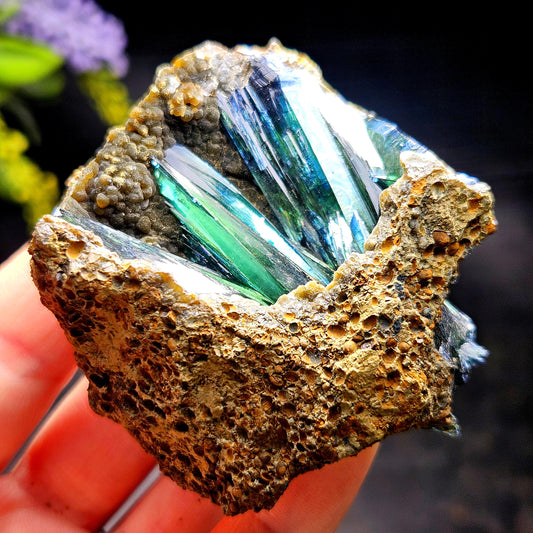 Vivianite Crystal Cluster 109.55g, Vivianite Specimen, Raw Blue