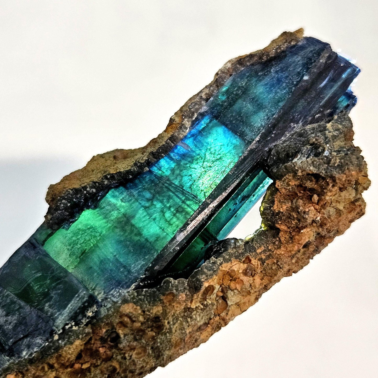 Vivianite PHANTOM Crystal Specimen 72.49g, Vivianite Crystal Cluster, Raw Blue