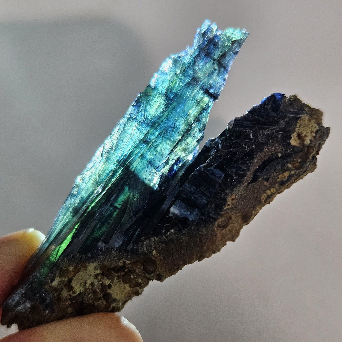 Vivianite Crystal Specimen 25.78g, Terminated Vivianite Crystal, Raw Blue