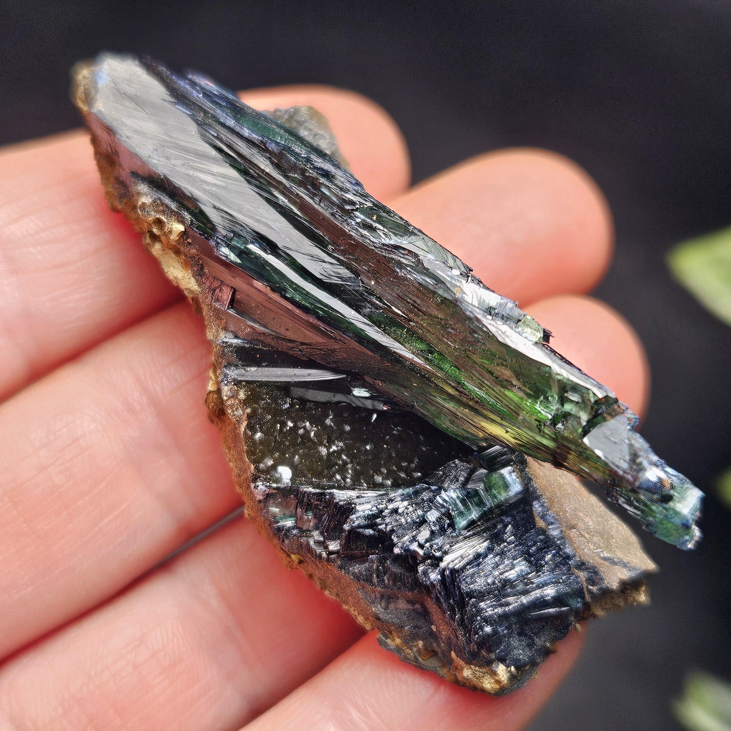 Vivianite Crystal Specimen 25.78g, Terminated Vivianite Crystal, Raw Blue
