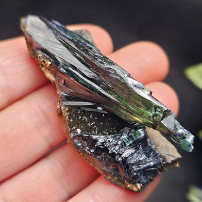 Vivianite Crystal Specimen 25.78g, Terminated Vivianite Crystal, Raw Blue