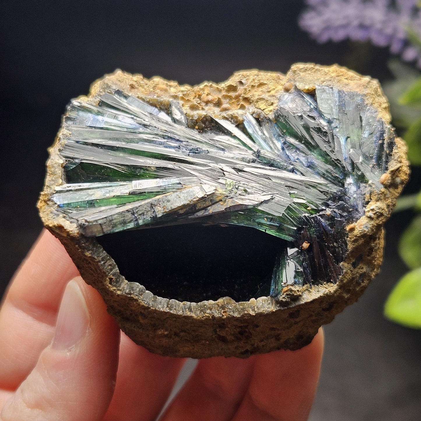 Vivianite Crystal Cluster 135.93g, Vivianite Specimen, Raw Blue