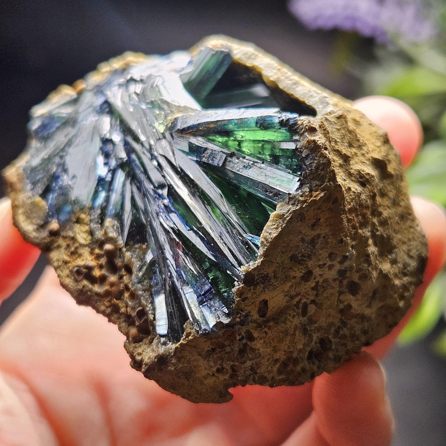 Vivianite Crystal Cluster 135.93g, Vivianite Specimen, Raw Blue