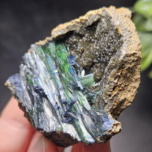 Vivianite Crystal Cluster 130.08g, Vivianite Specimen, Raw Blue