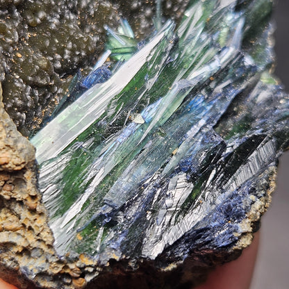 Vivianite Crystal Cluster 130.08g, Vivianite Specimen, Raw Blue