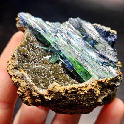 Vivianite Crystal Cluster 130.08g, Vivianite Specimen, Raw Blue
