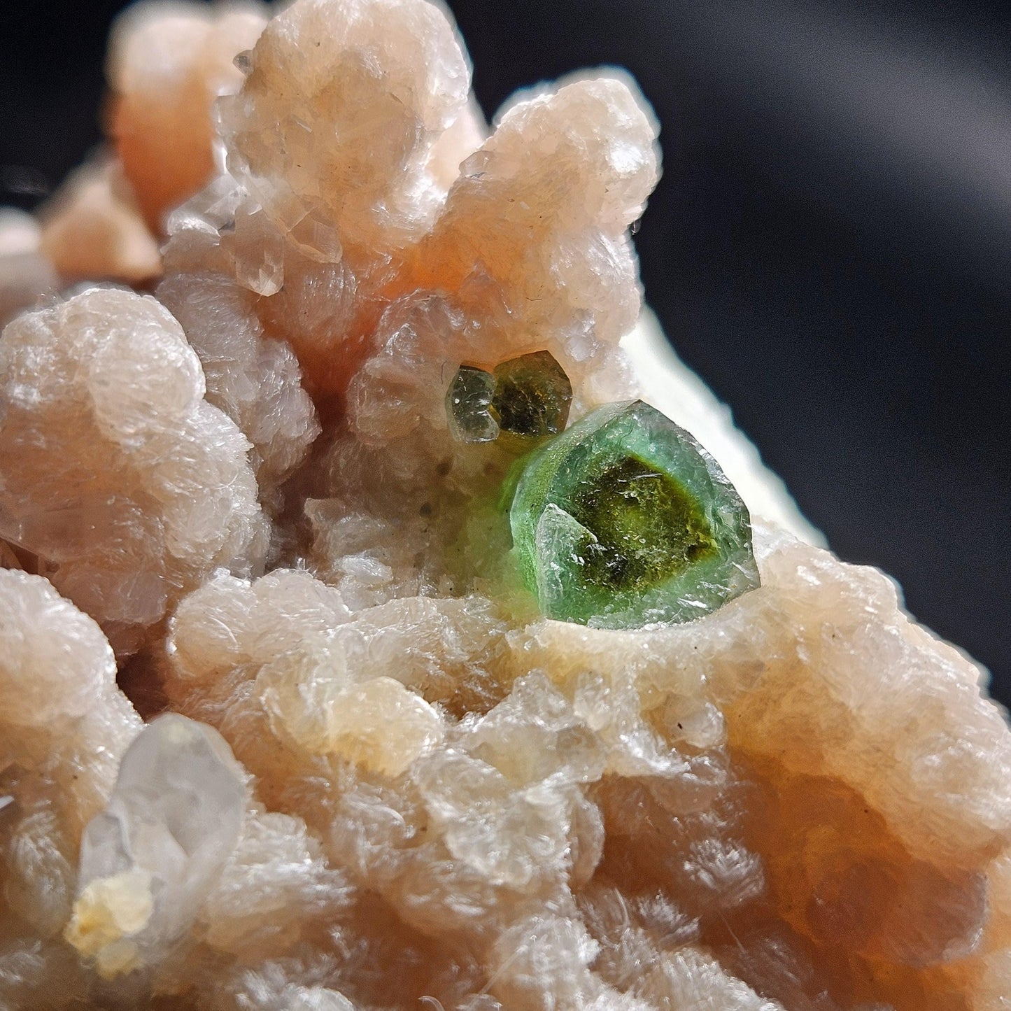 Blue Watermelon Tourmaline on Cookeite 355g, Bicolored Brazilian Tourmaline Specimen, Green Blue Pink Tourmaline Crystal