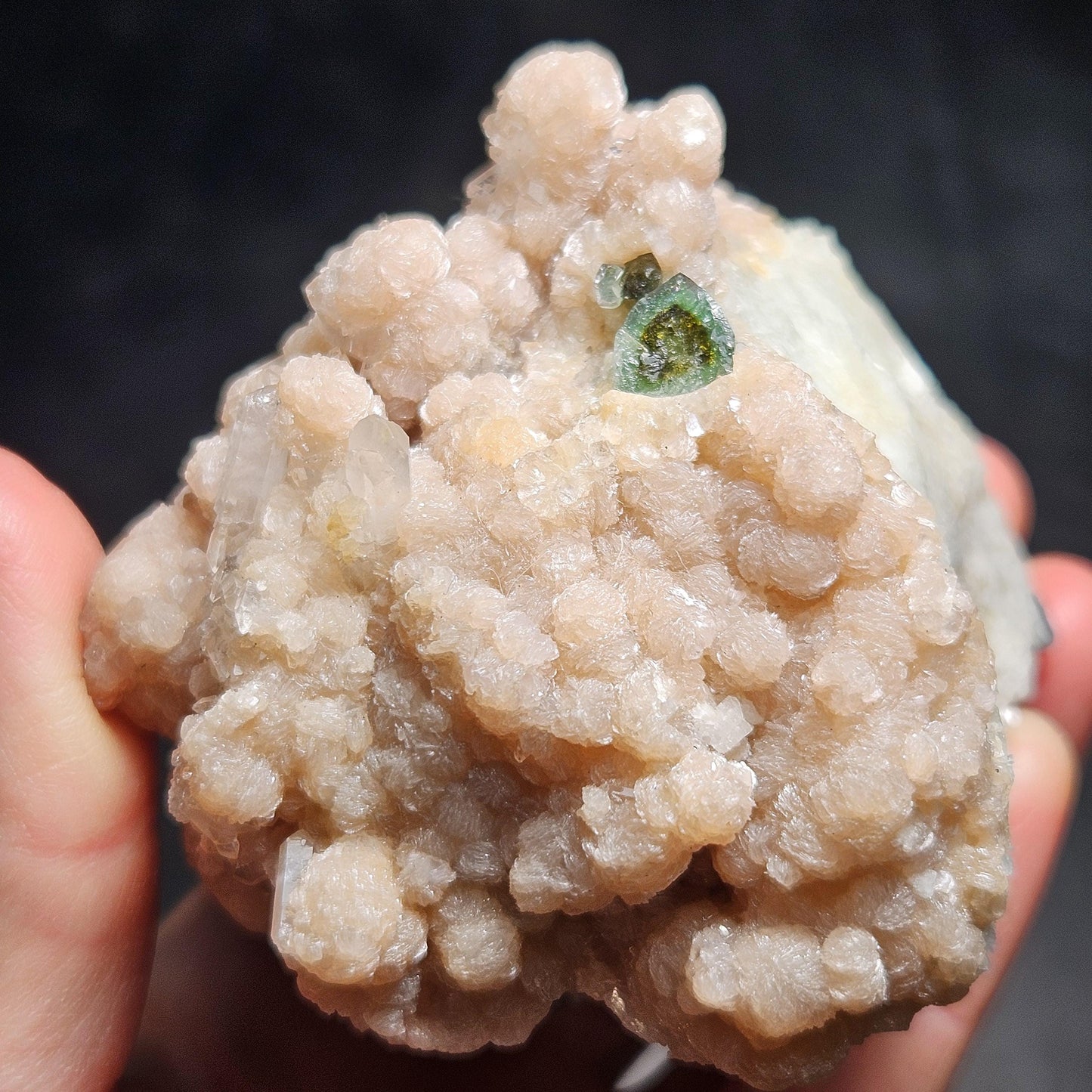 Blue Watermelon Tourmaline on Cookeite 355g, Bicolored Brazilian Tourmaline Specimen, Green Blue Pink Tourmaline Crystal