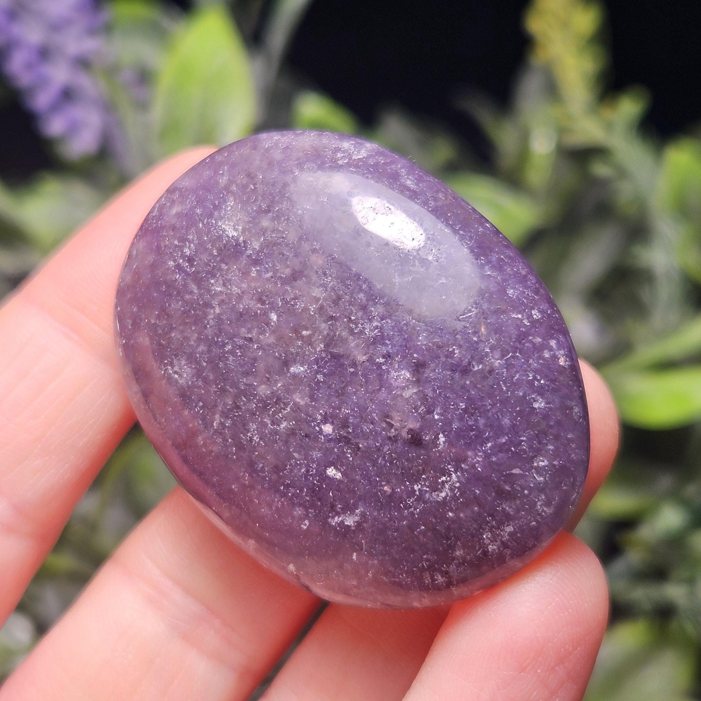 Lepidolite Palm Stone Crystal (1.25