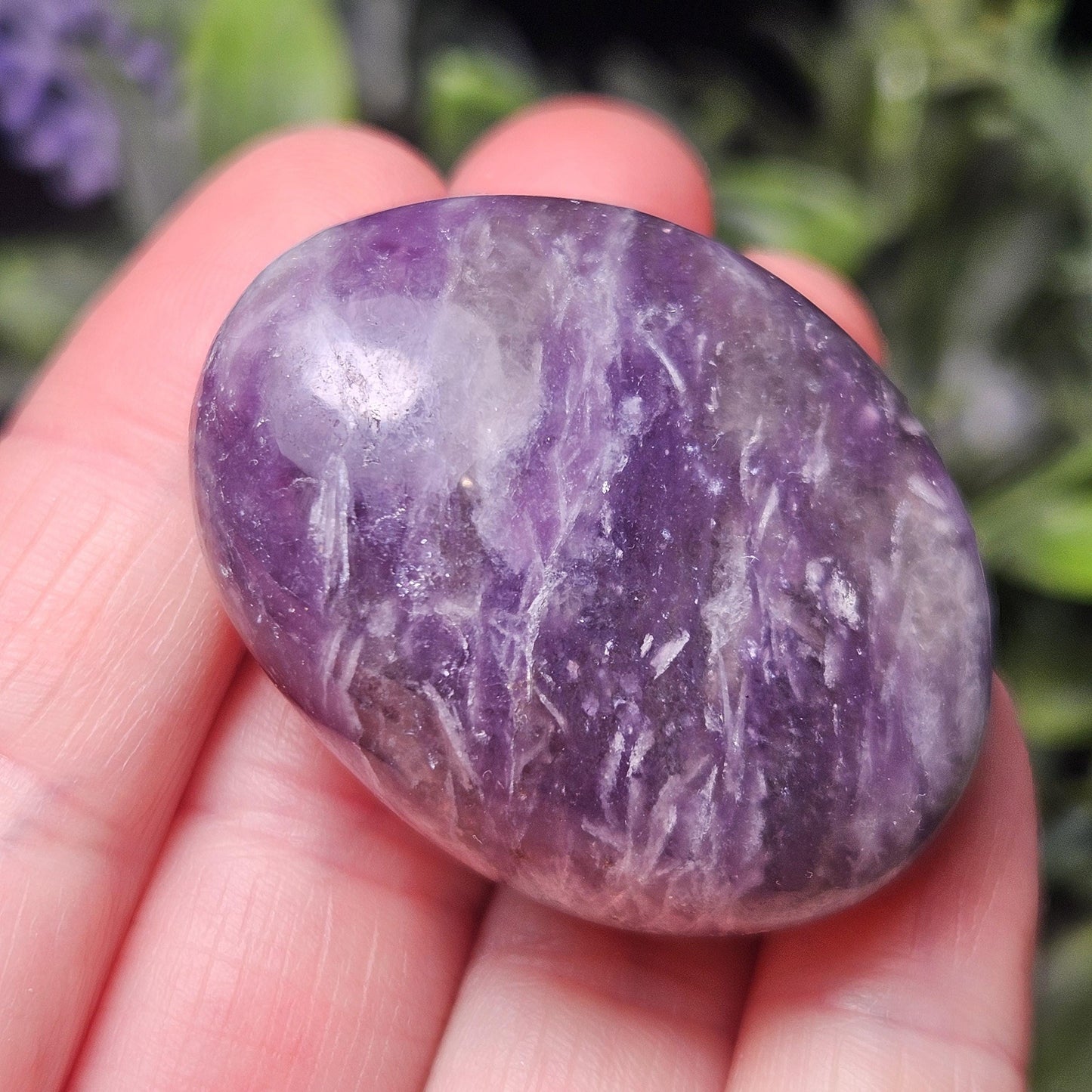 Lepidolite Palm Stone, Choose Your Size