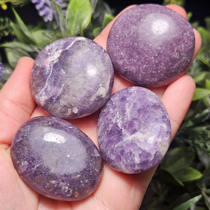 Lepidolite Palm Stone, Choose Your Size