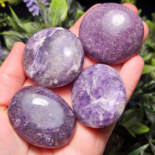 Lepidolite Palm Stone Crystal (1.25