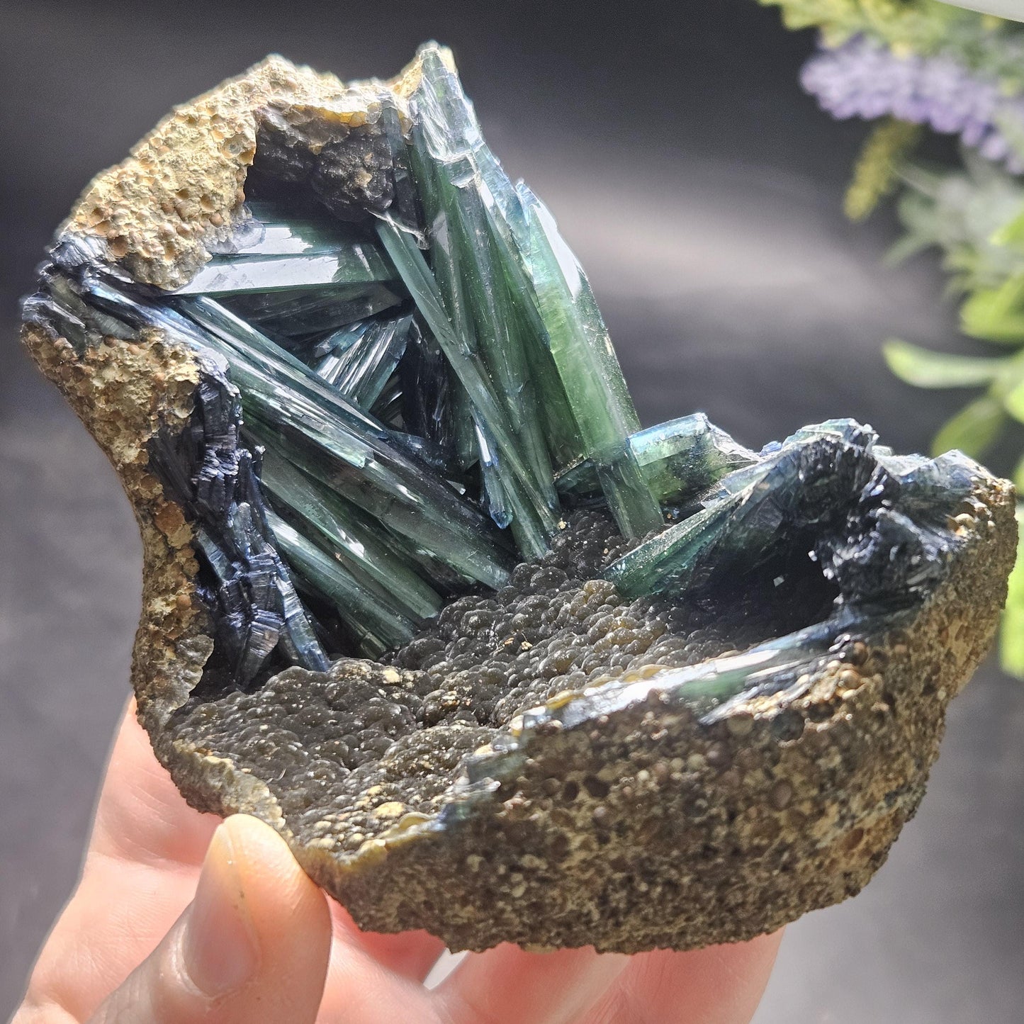 Vivianite Crystal Cluster 316g, Vivianite Specimen, Raw Blue