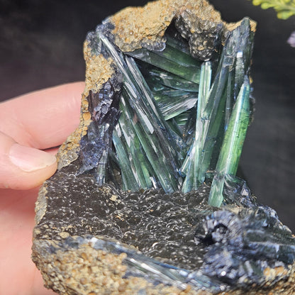Vivianite Crystal Cluster 316g, Vivianite Specimen, Raw Blue