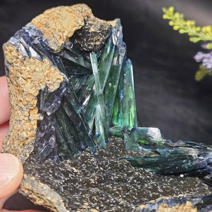 Vivianite Crystal Cluster 316g, Vivianite Specimen, Raw Blue