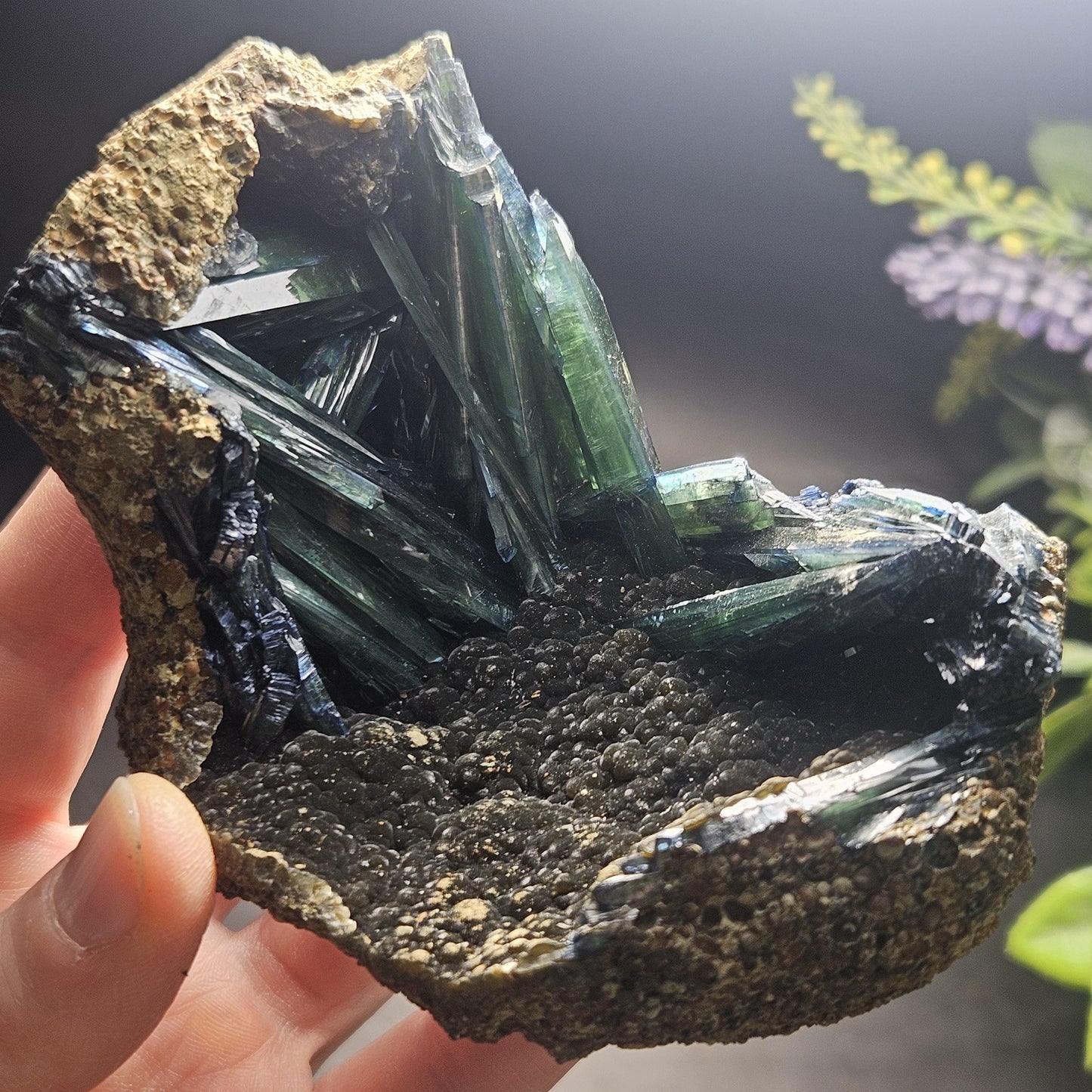 Vivianite Crystal Cluster 316g, Vivianite Specimen, Raw Blue