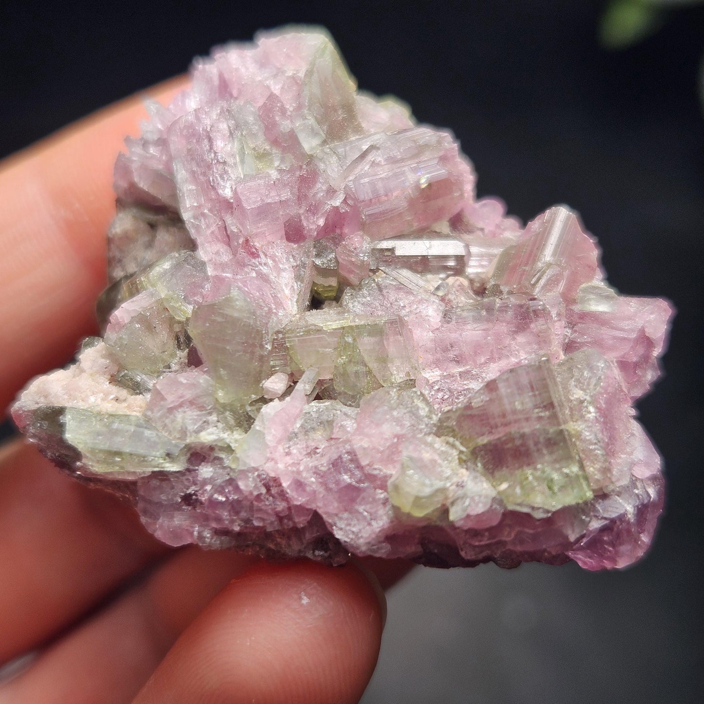 Watermelon Tourmaline Crystal Cluster 41.96g