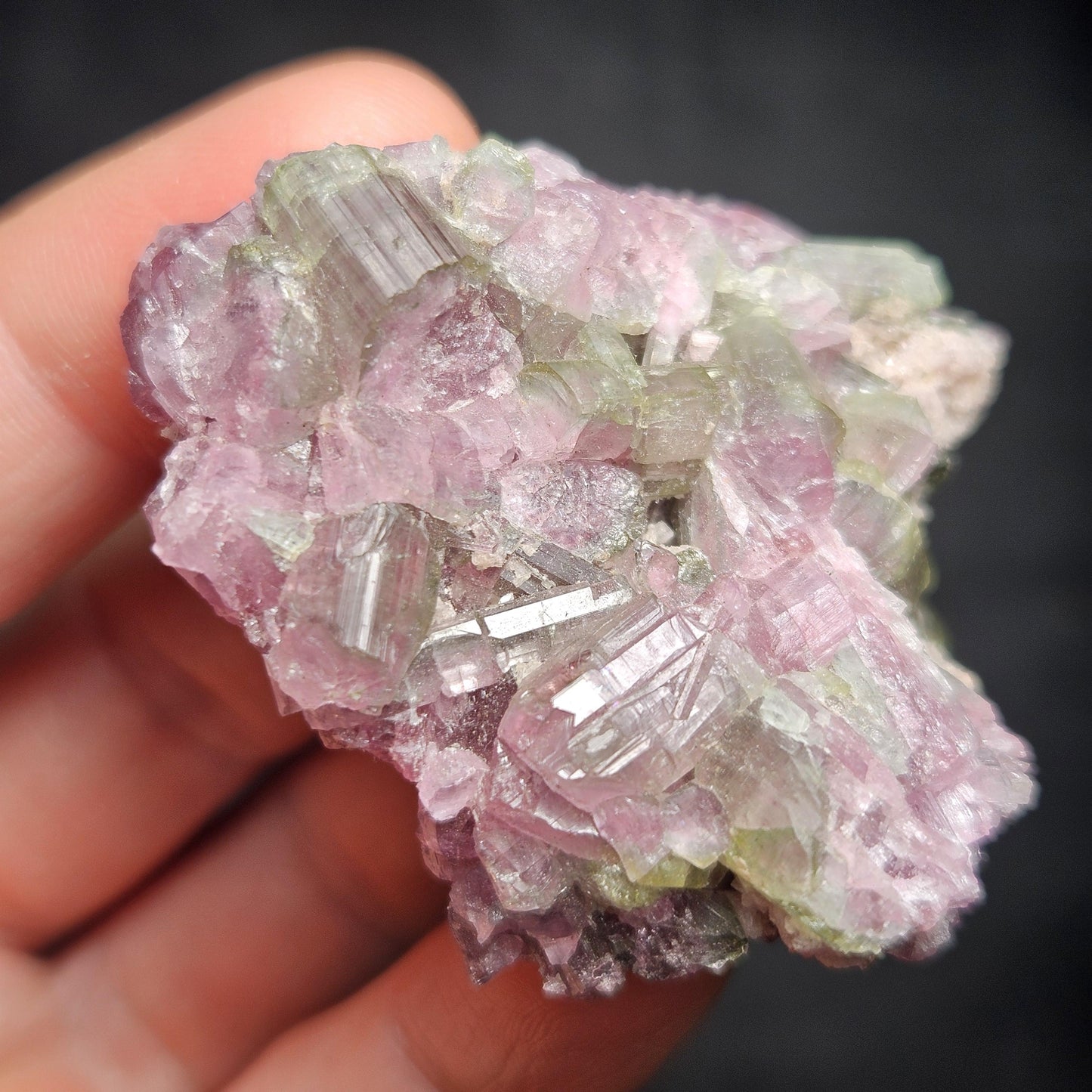 Watermelon Tourmaline Crystal Cluster 41.96g