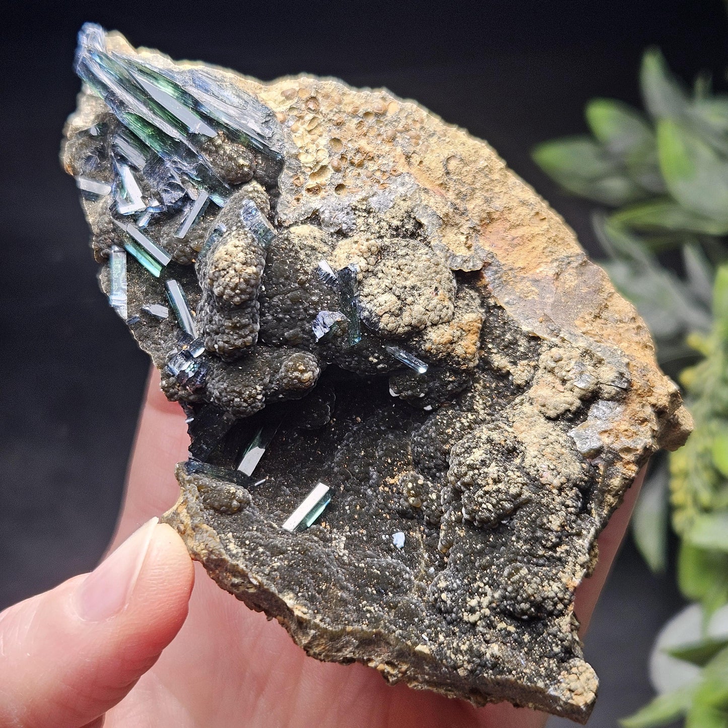 Vivianite Crystal Cluster 212g, Vivianite Specimen, Raw Blue