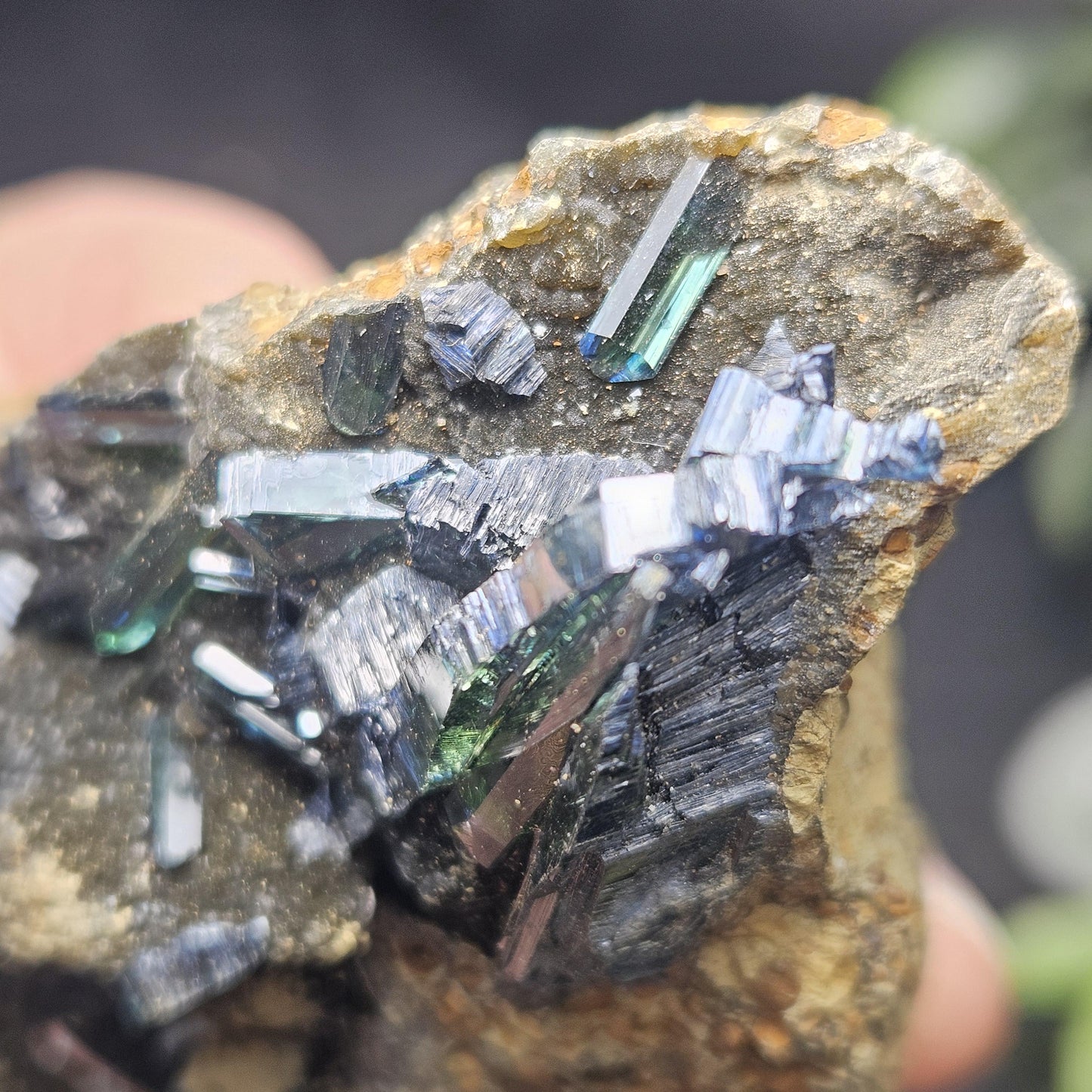 Vivianite Crystal Cluster 212g, Vivianite Specimen, Raw Blue