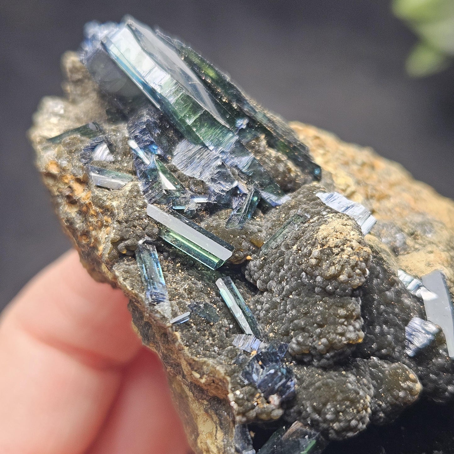 Vivianite Crystal Cluster 212g, Vivianite Specimen, Raw Blue